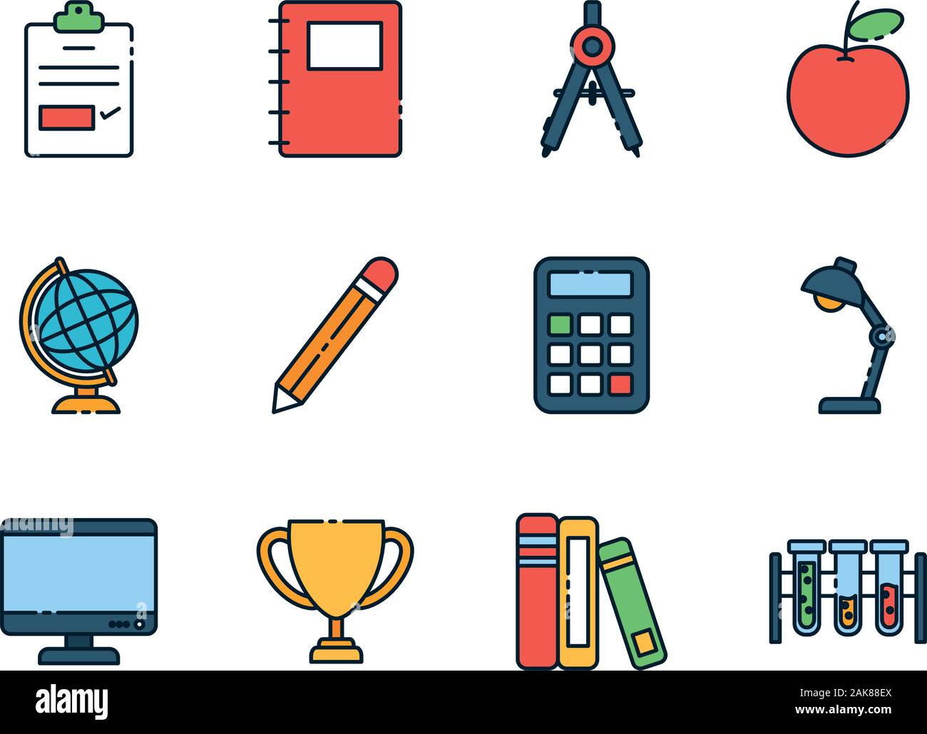 Isolated school icon set vector design Stock Vector Image & Art - Alamy
