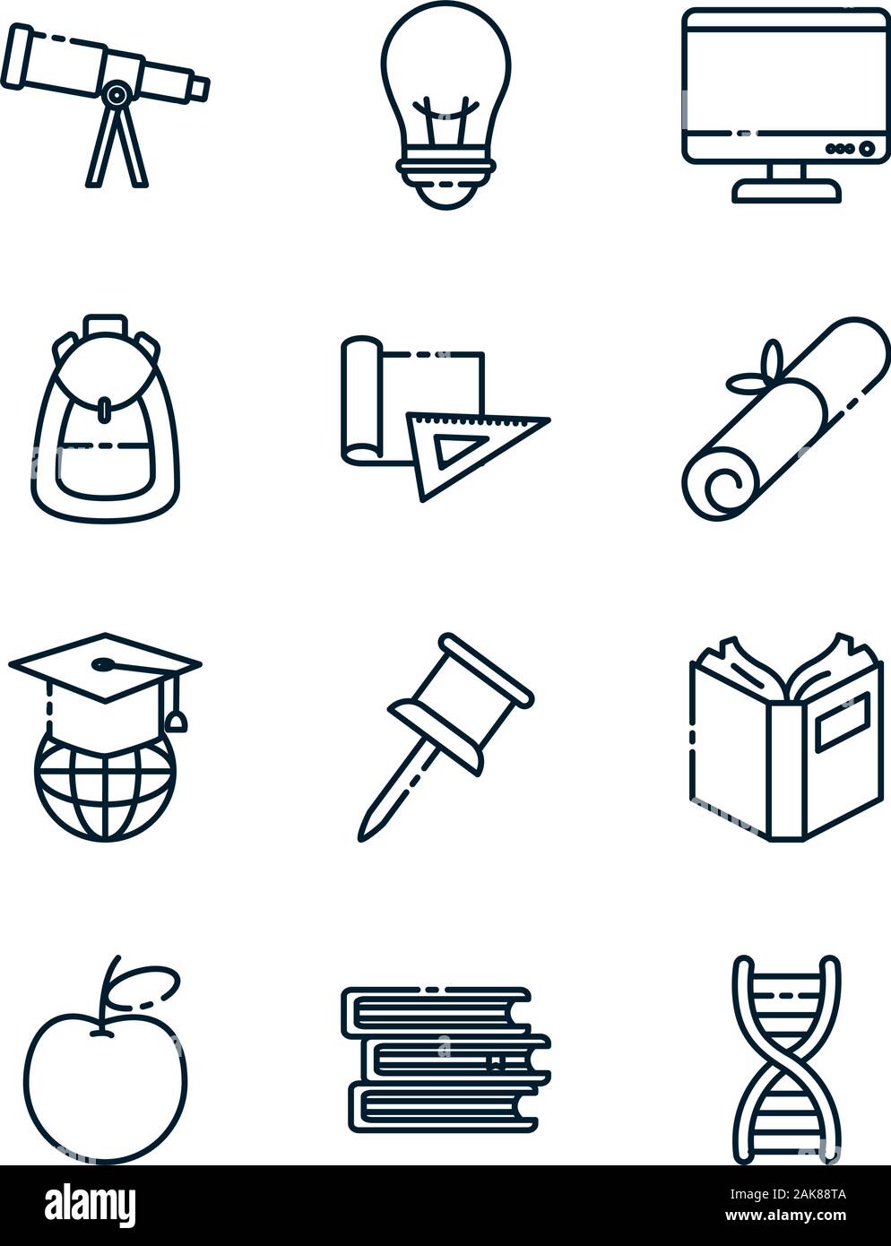 Isolated school icon set vector design Stock Vector Image & Art - Alamy