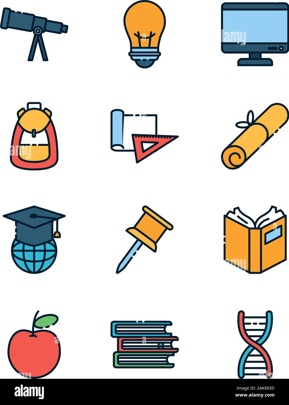 Isolated school icon set vector design Stock Vector Image & Art - Alamy