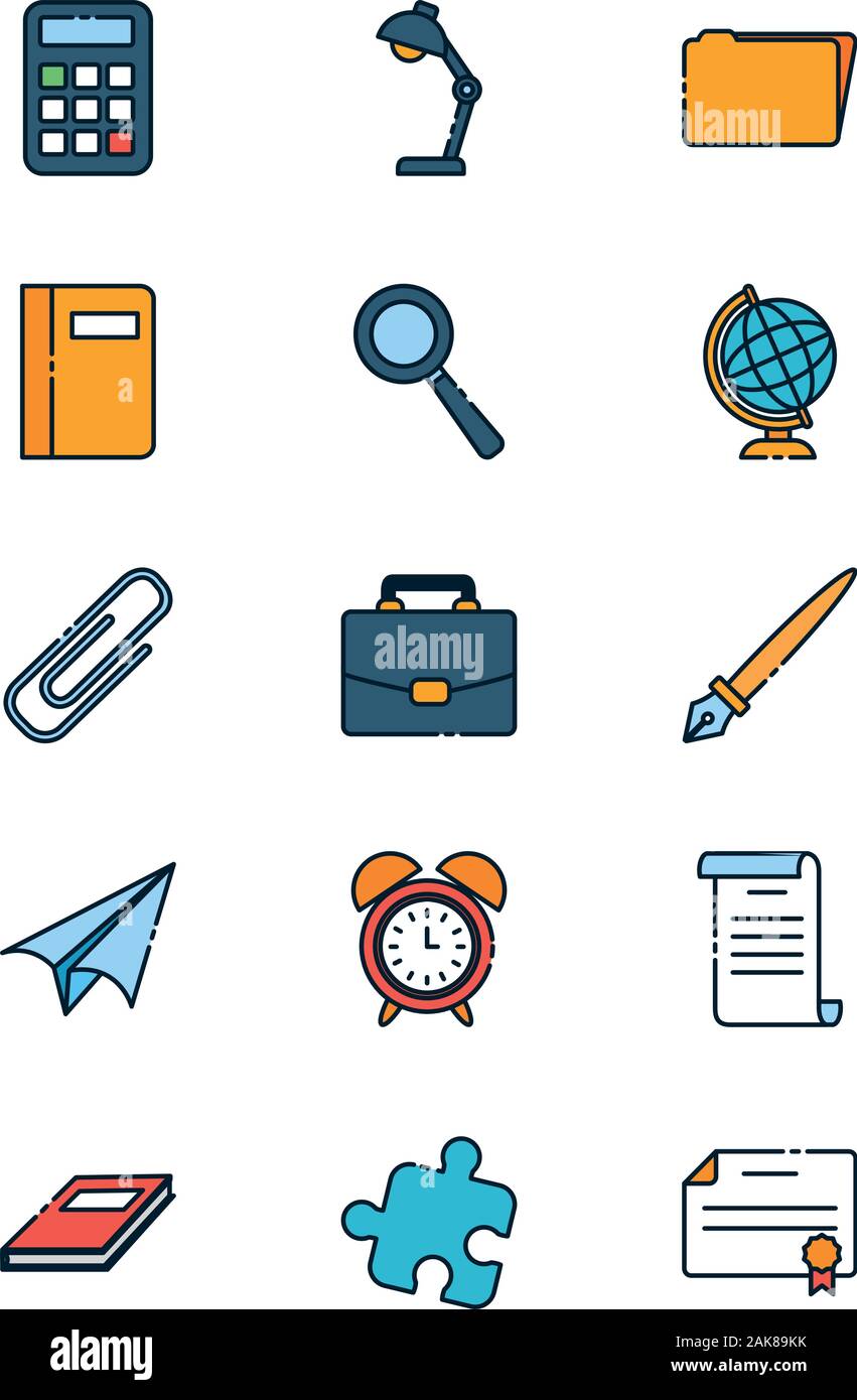 Isolated school icon set vector design Stock Vector Image & Art - Alamy