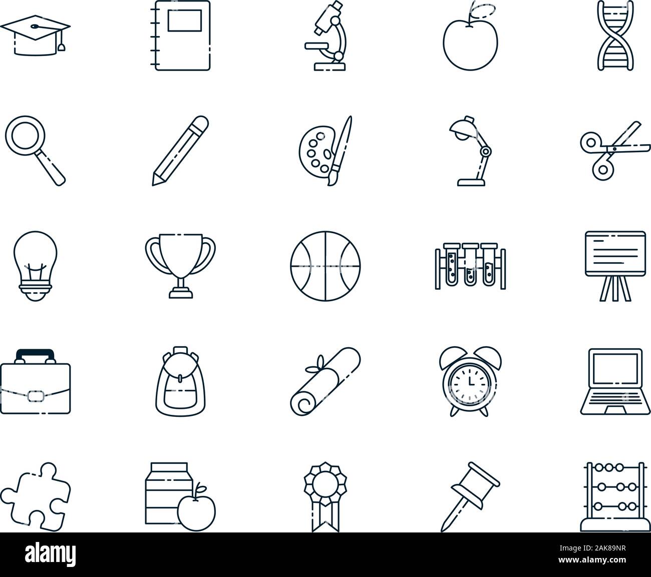 Isolated school icon set vector design Stock Vector