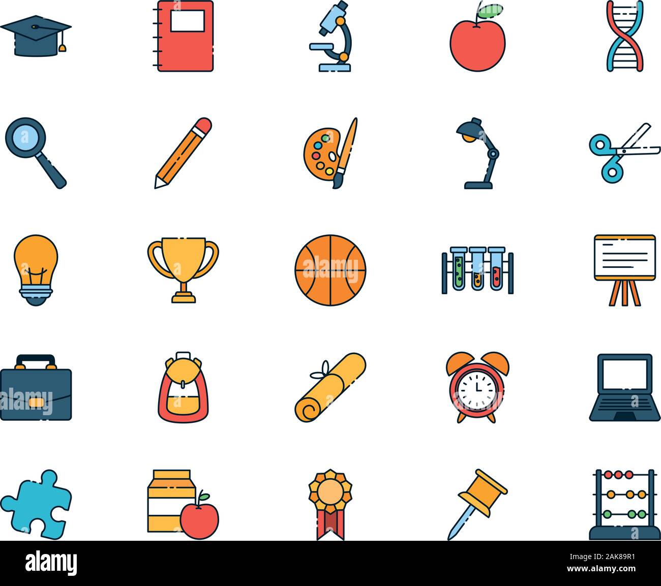 Isolated school icon set vector design Stock Vector Image & Art - Alamy