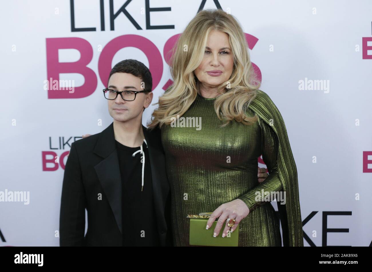 New York, United States. 07th Jan, 2020. Christian Siriano and Jennifer Coolidge arrive on the red carpet at the world premiere of 'Like A Boss' at SVA Theater on Tuesday, January 7, 2020 in New York City. Photo by John Angelillo/UPI Credit: UPI/Alamy Live News Stock Photo