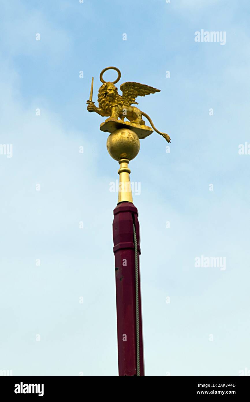 The Lion of St Mark also known as the Winged Lion is a symbol of Venice Italy Stock Photo