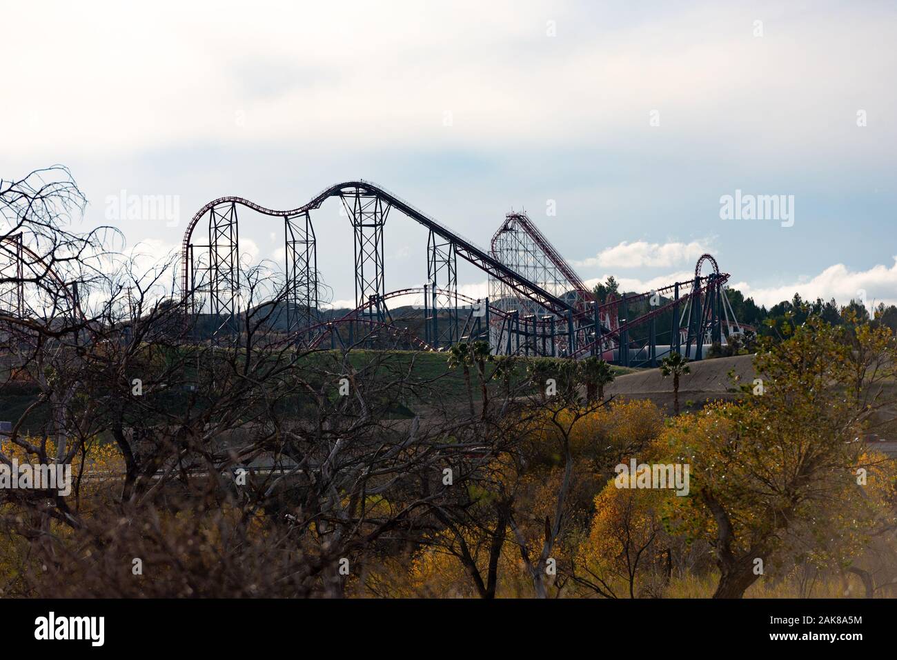 Beautiful view of the Six flags park Stock Photo