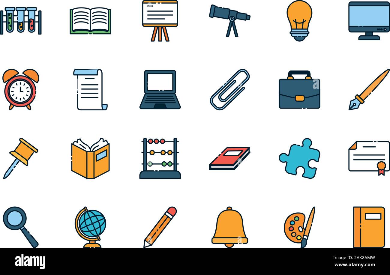 Isolated school icon set vector design Stock Vector Image & Art - Alamy