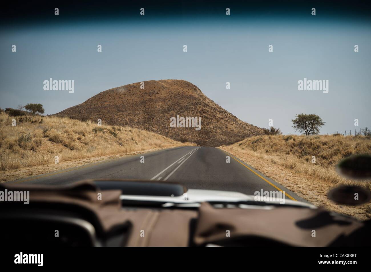 looking outside on lonely street in Namibia Stock Photo
