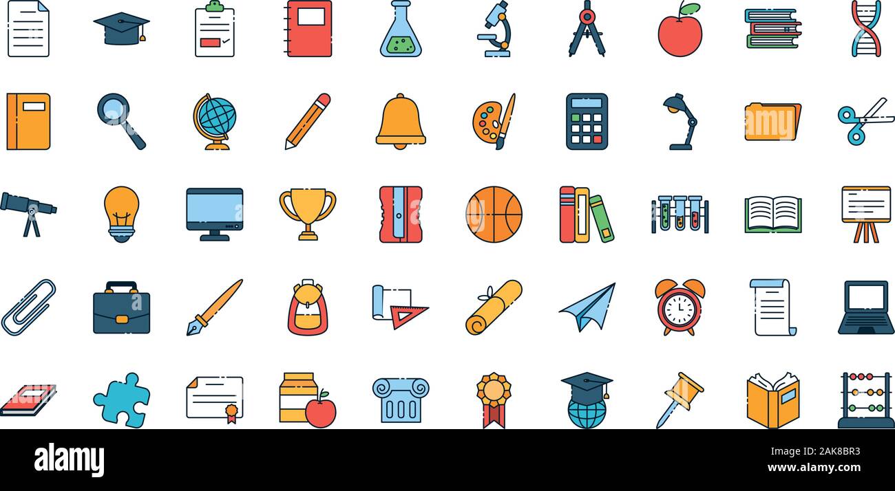 Isolated school icon set vector design Stock Vector Image & Art - Alamy
