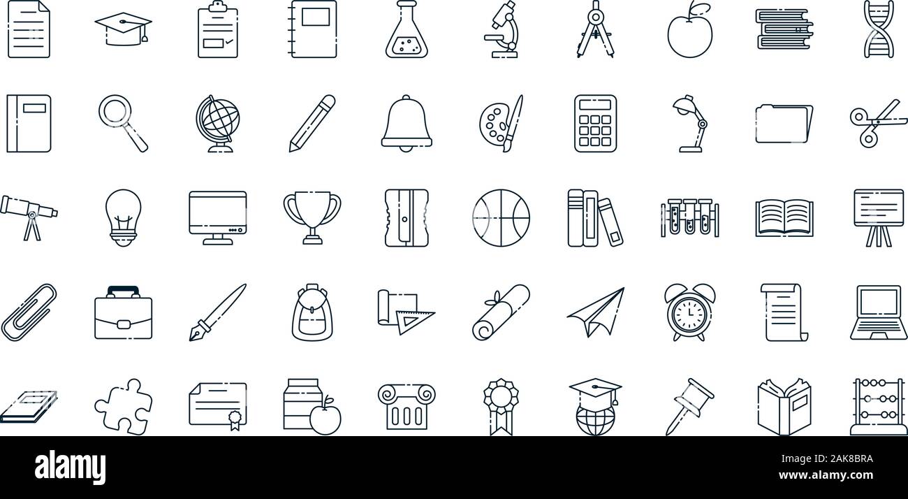 Isolated school icon set vector design Stock Vector Image & Art - Alamy
