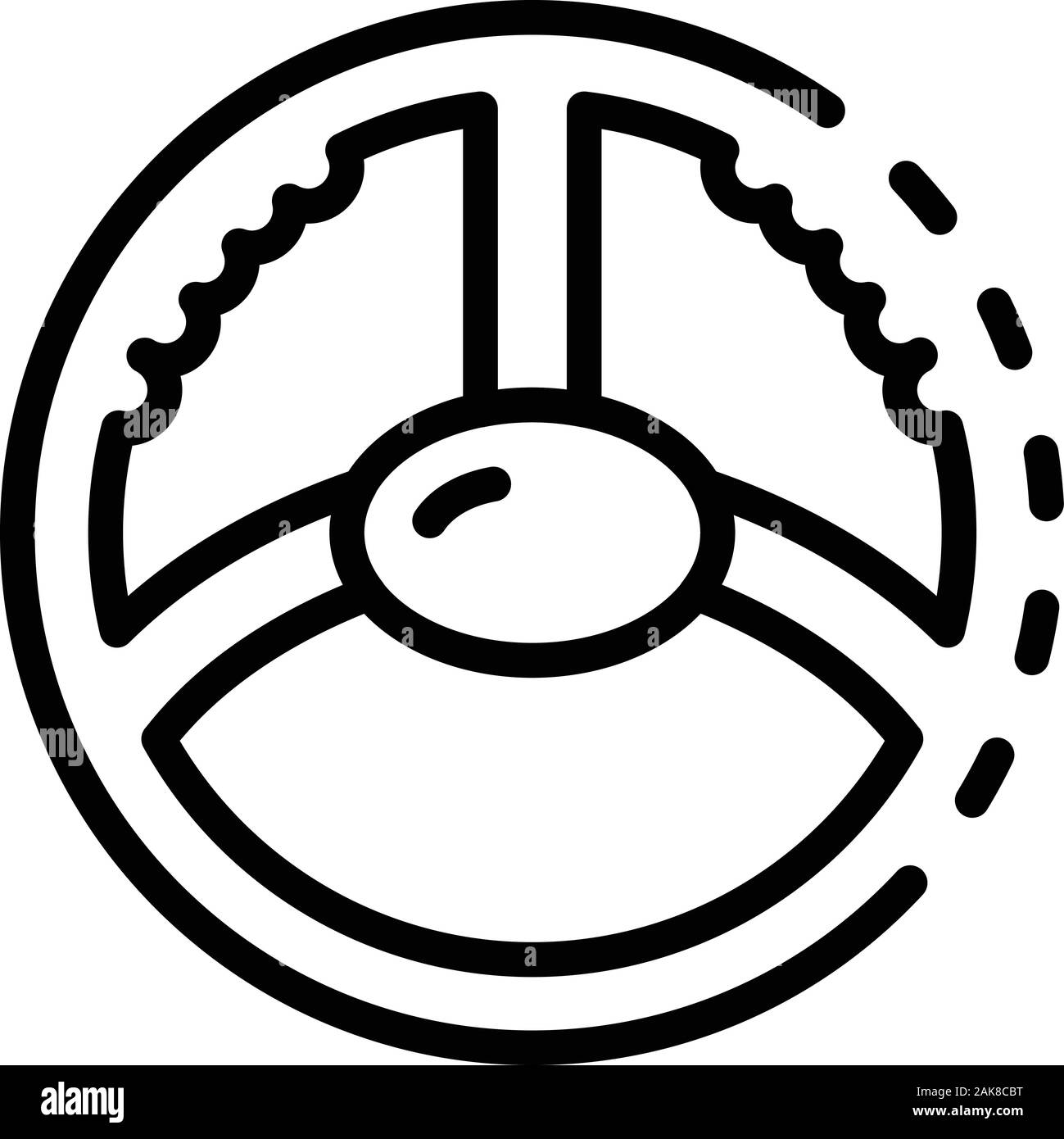 Car steering wheel icon, outline style Stock Vector