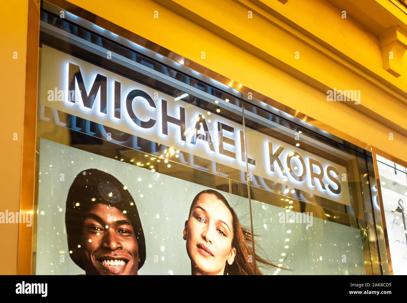 01/01/2020 - Beverly Hills, CA: Michael Kors store sign in Grove,Beverly Hills, LA,CA, USA. Stock Photo