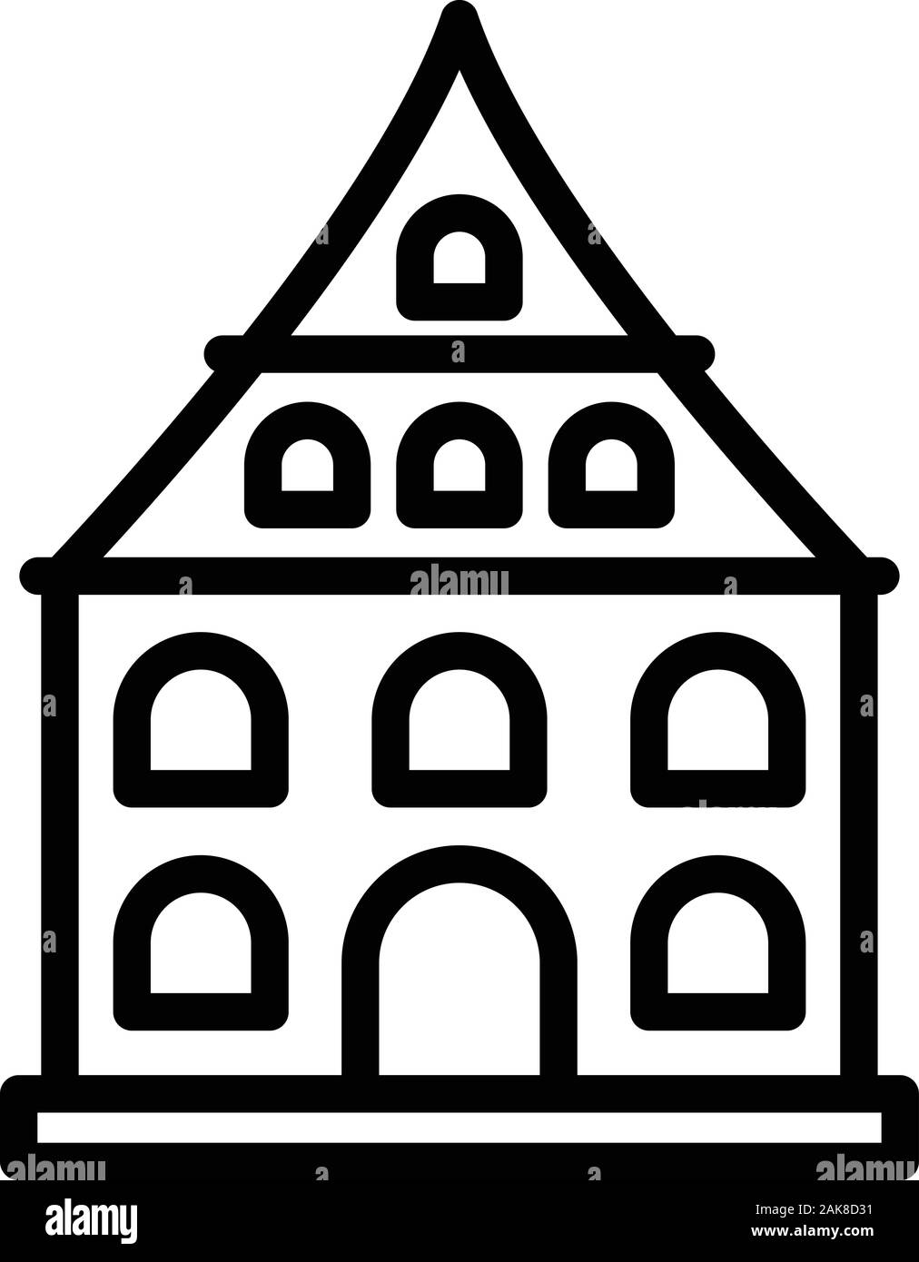 Riga house icon, outline style Stock Vector