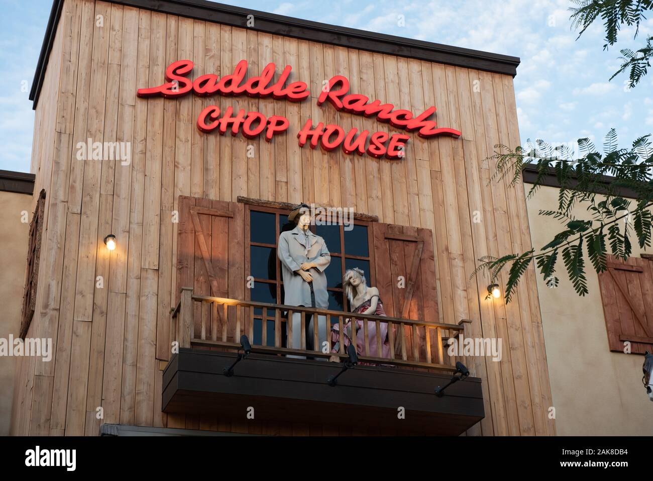 Saddle Ranch Chop House Restaurant in Valencia, CA Stock Photo