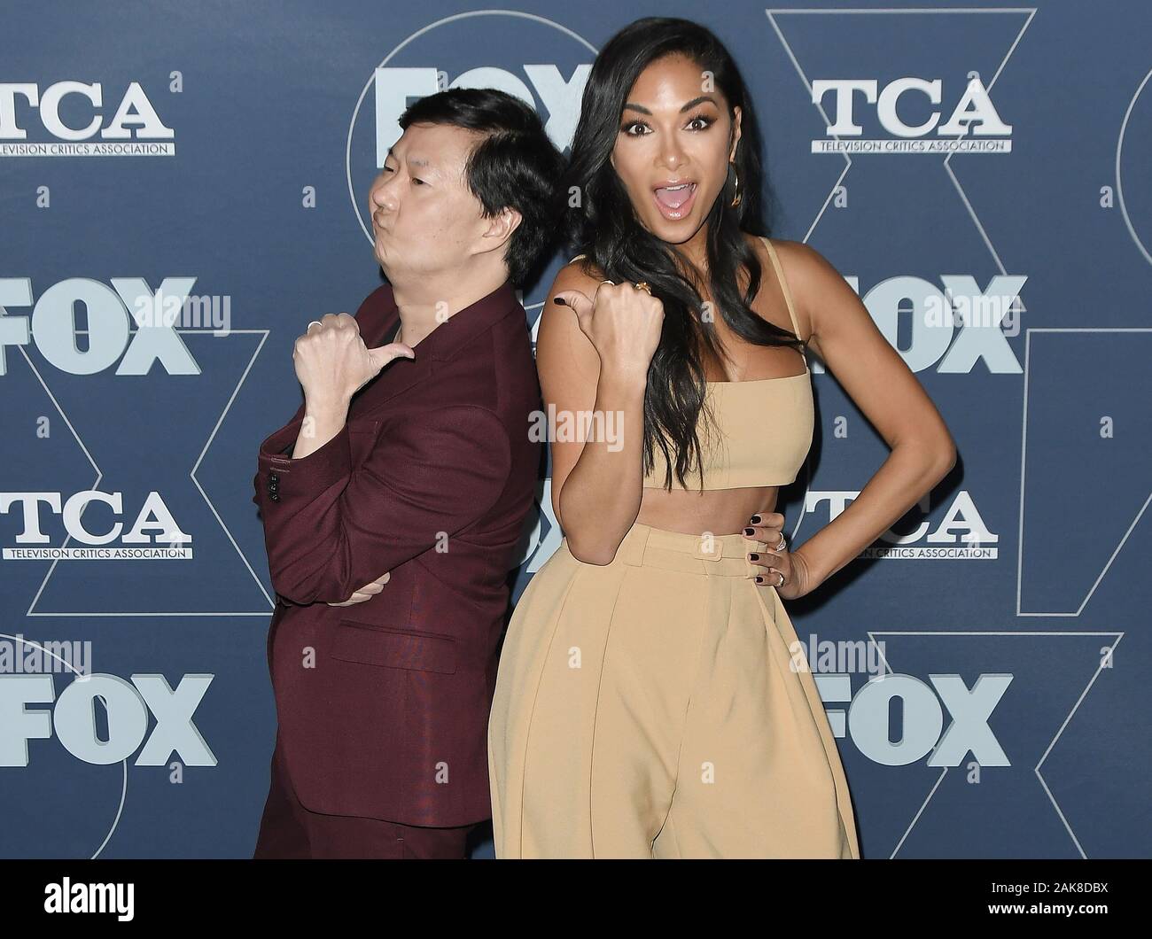 Pasadena, California, USA. 07th Jan, 2020. (L-R) Ken Jeong and Nicole Scherzinger at the FOX Winter TCA All Star Party held at The Langham Huntington in Pasadena, CA on Tuesday, ?January 7, 2020.  (Photo By Sthanlee B. Mirador/Sipa USA) Credit: Sipa USA/Alamy Live News Stock Photo