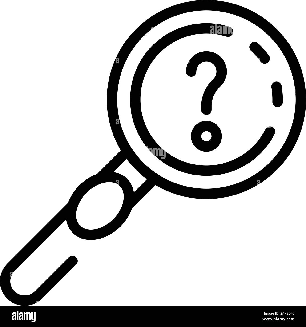 Illustration magnifying glass question mark Black and White Stock ...