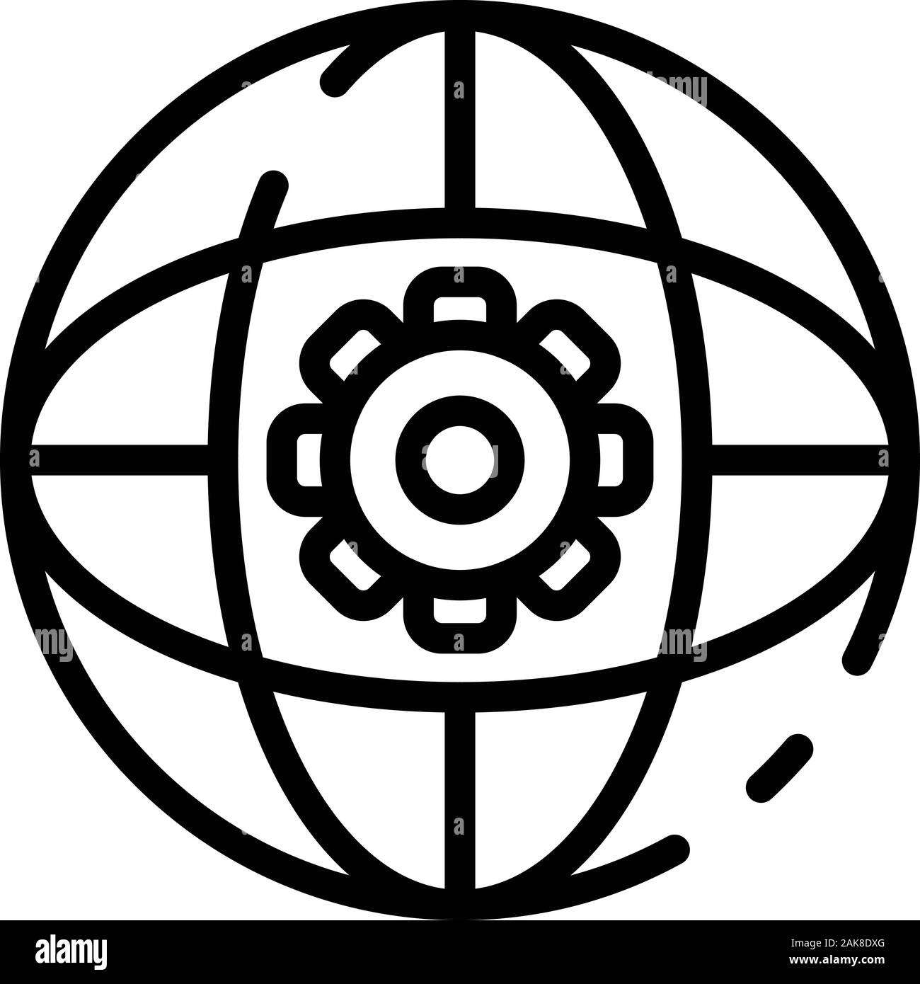 Gear global icon, outline style Stock Vector Image & Art - Alamy