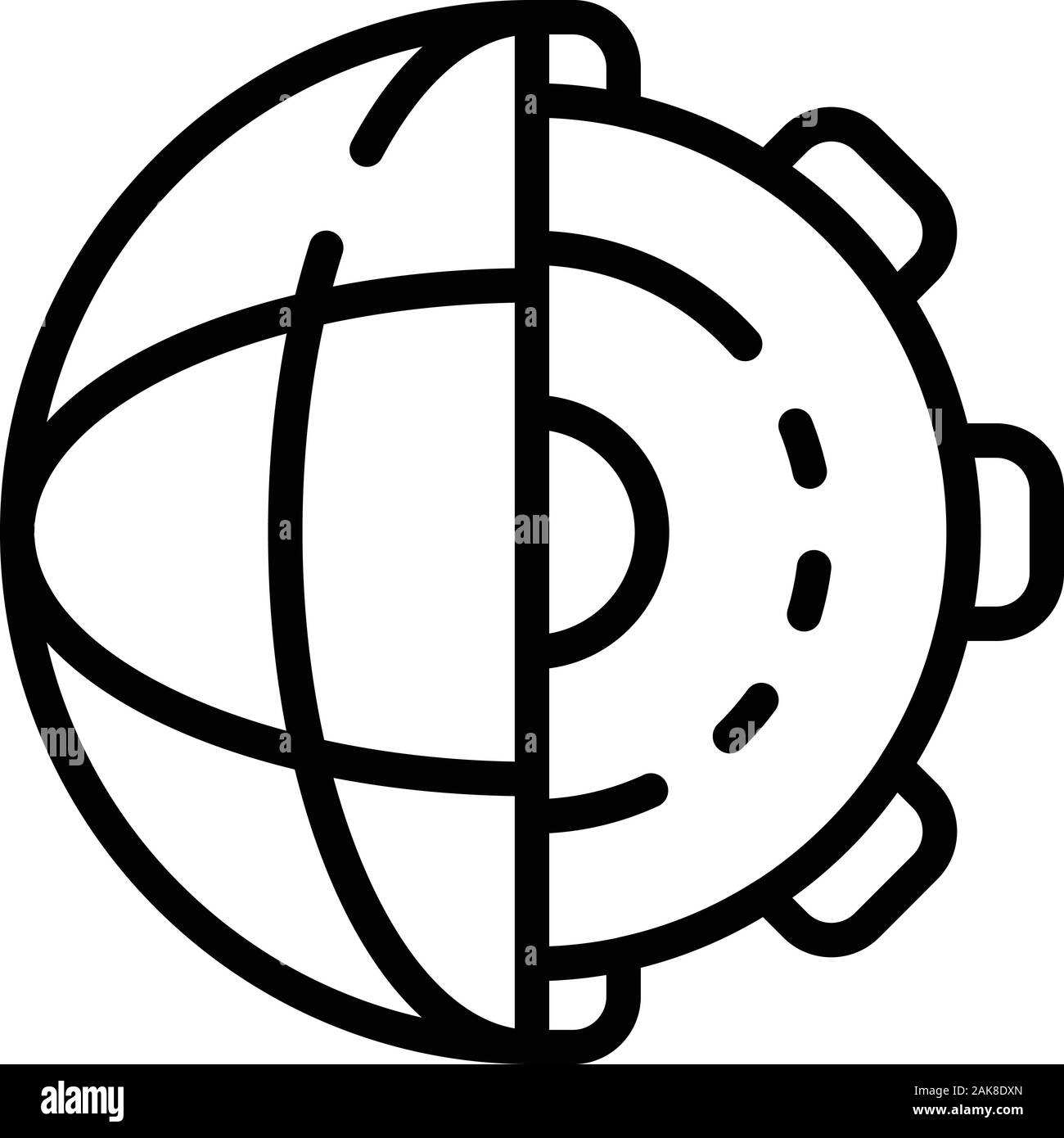 Global learning gear icon, outline style Stock Vector Image & Art - Alamy