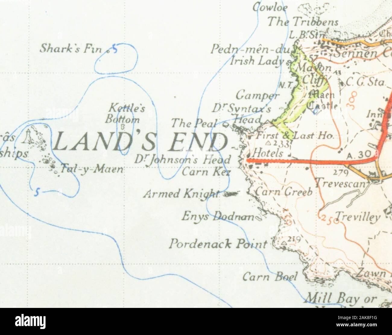 Map Of Lands End High Resolution Stock Photography and Images Alamy
