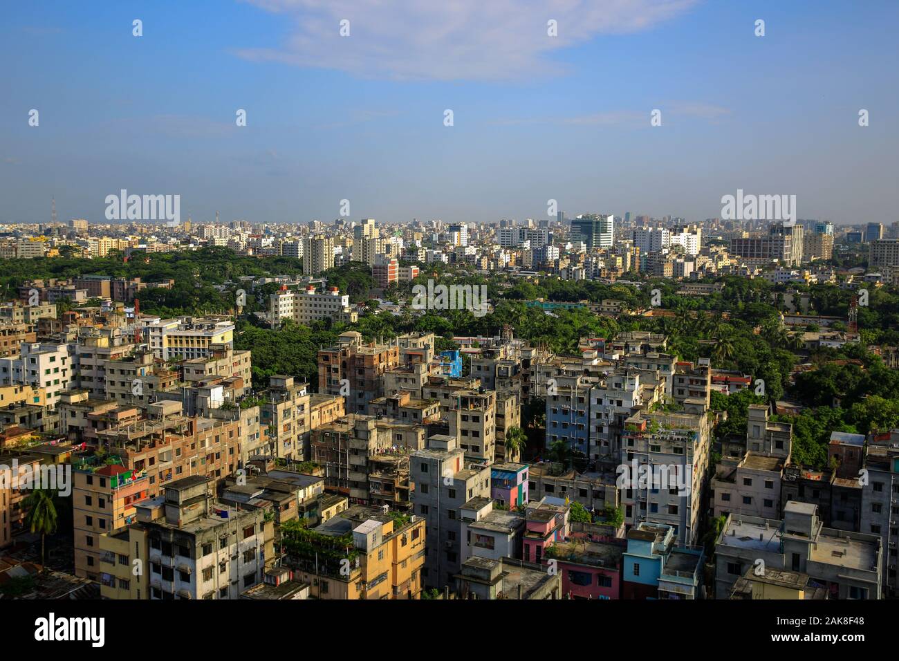 Top view of Dhaka's Mohakhali and Gulshan area. Dhaka, Bangladesh Stock Photo