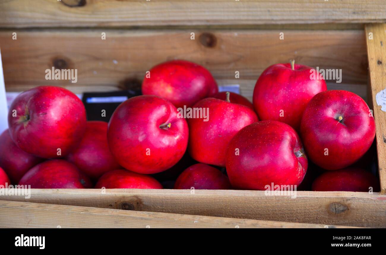 Fresh apple fruits for sale at street market in Aomori, Japan. Aomori