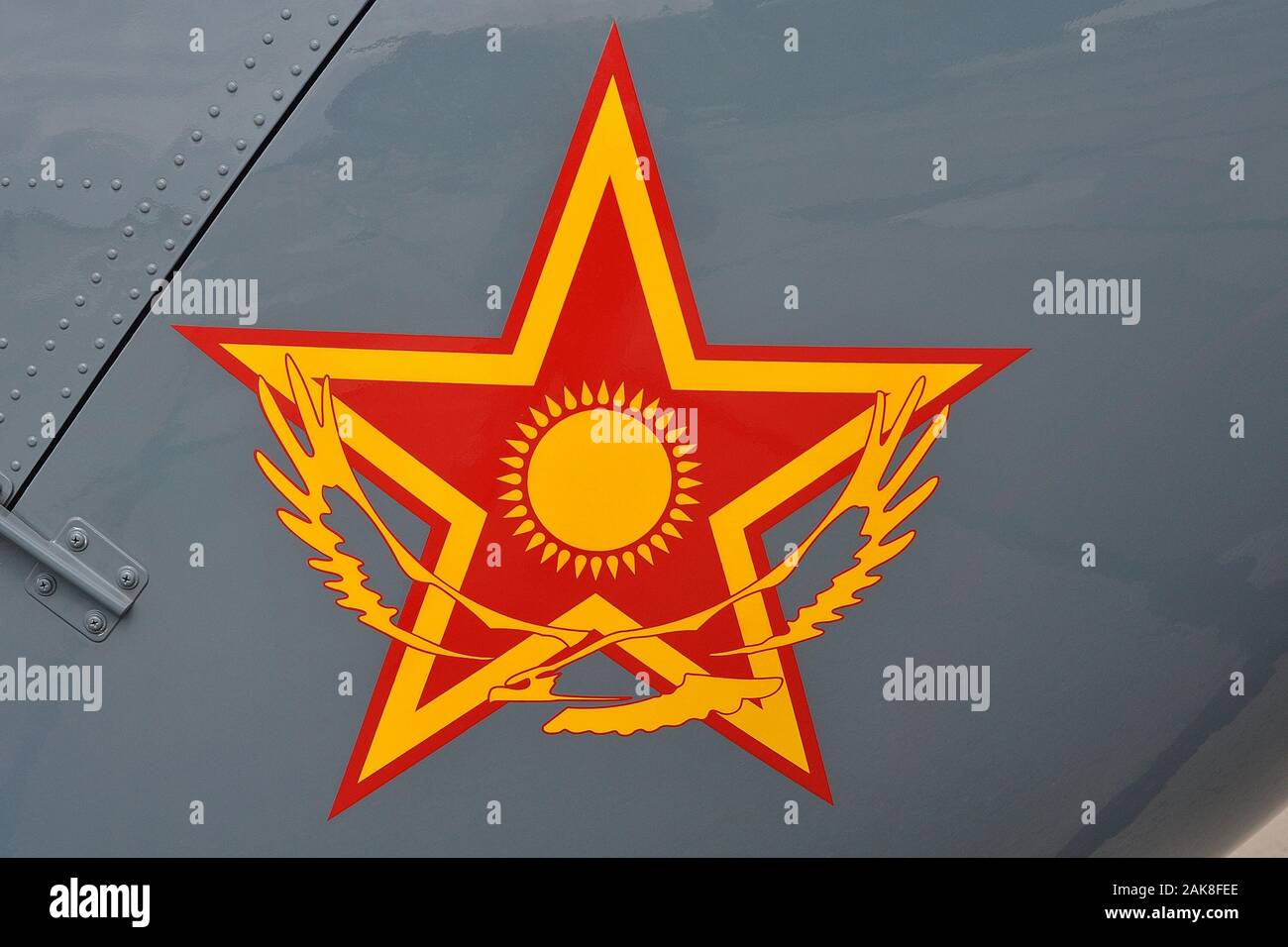 INSIGNIA OF KAZAKHSTAN AIR FORCE. Stock Photo