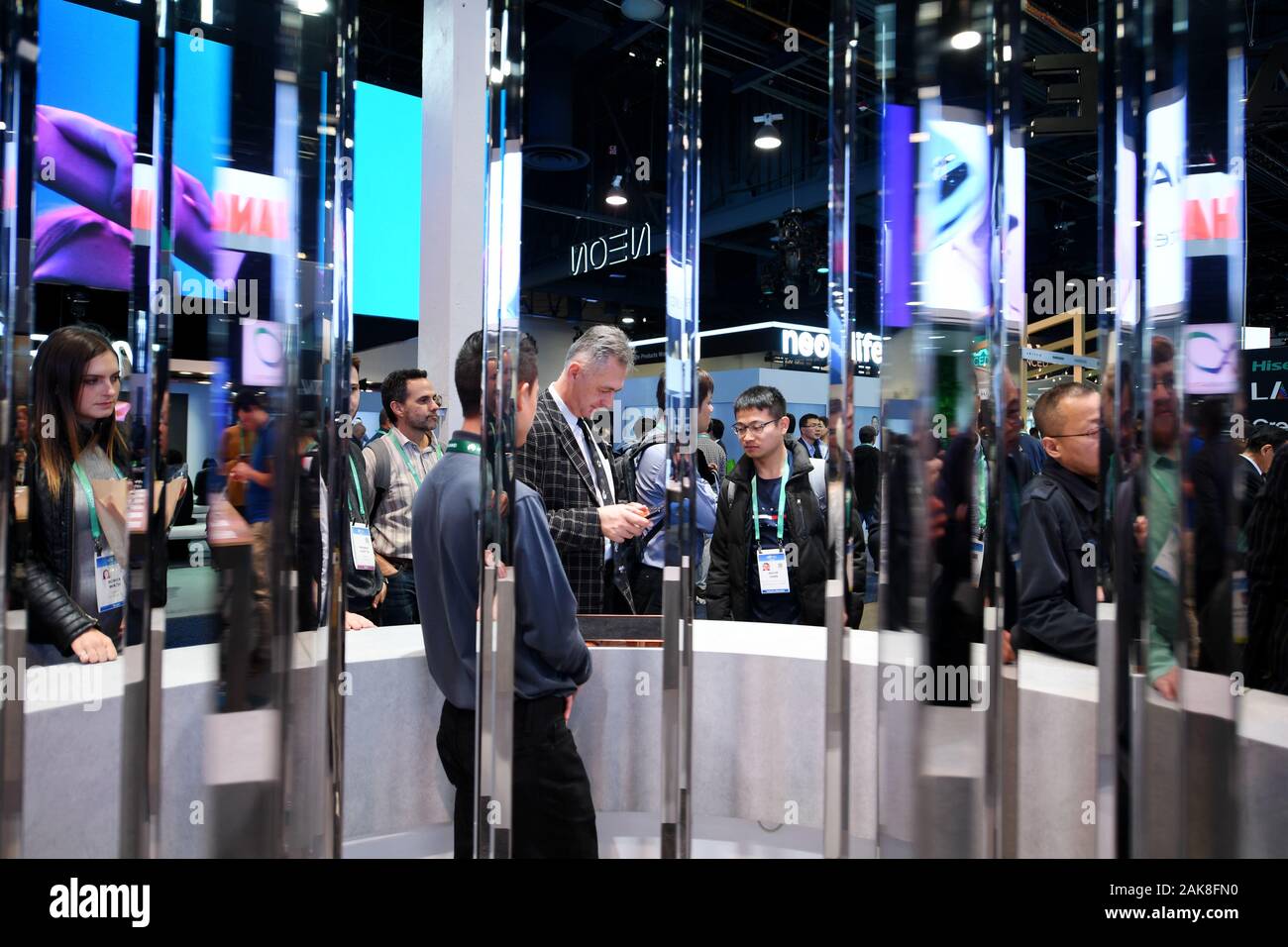 Las Vegas, USA. 7th Jan, 2020. People visit the 2020 Consumer Electronics  Show (CES) in Las Vegas, the United States, Jan. 7, 2020. The world's  premier tech show was officially launched on