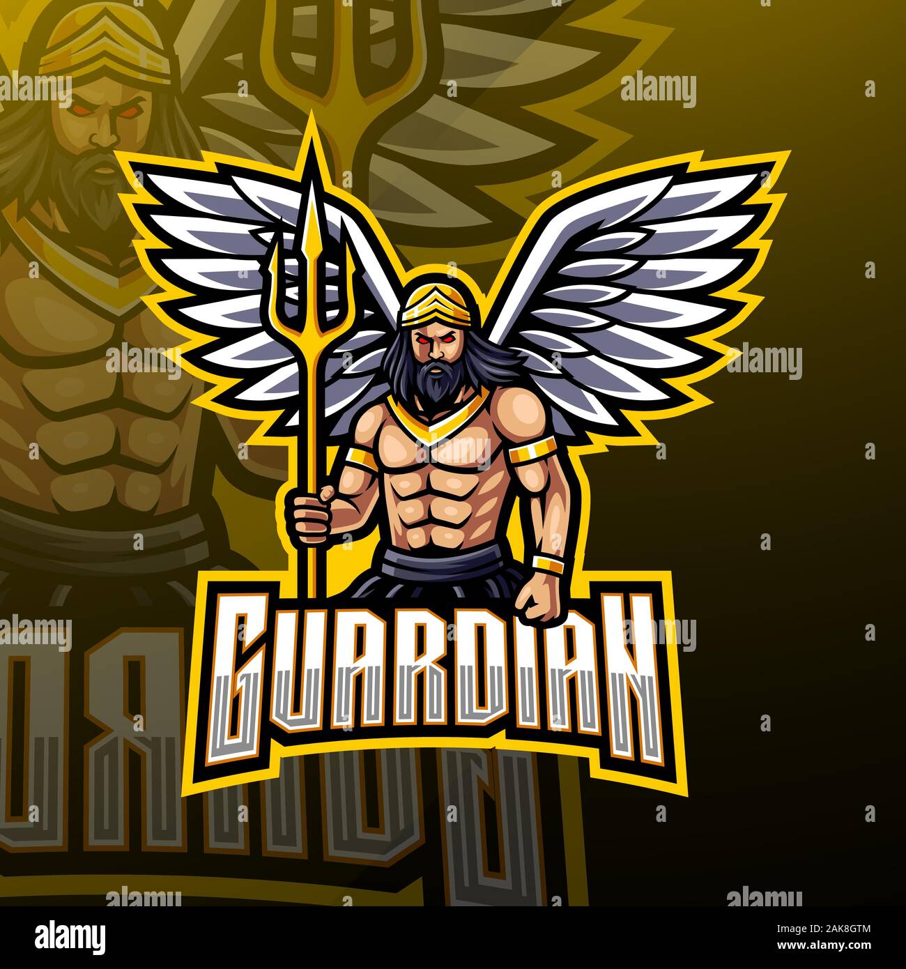 Guardian angel mascot logo design Stock Vector