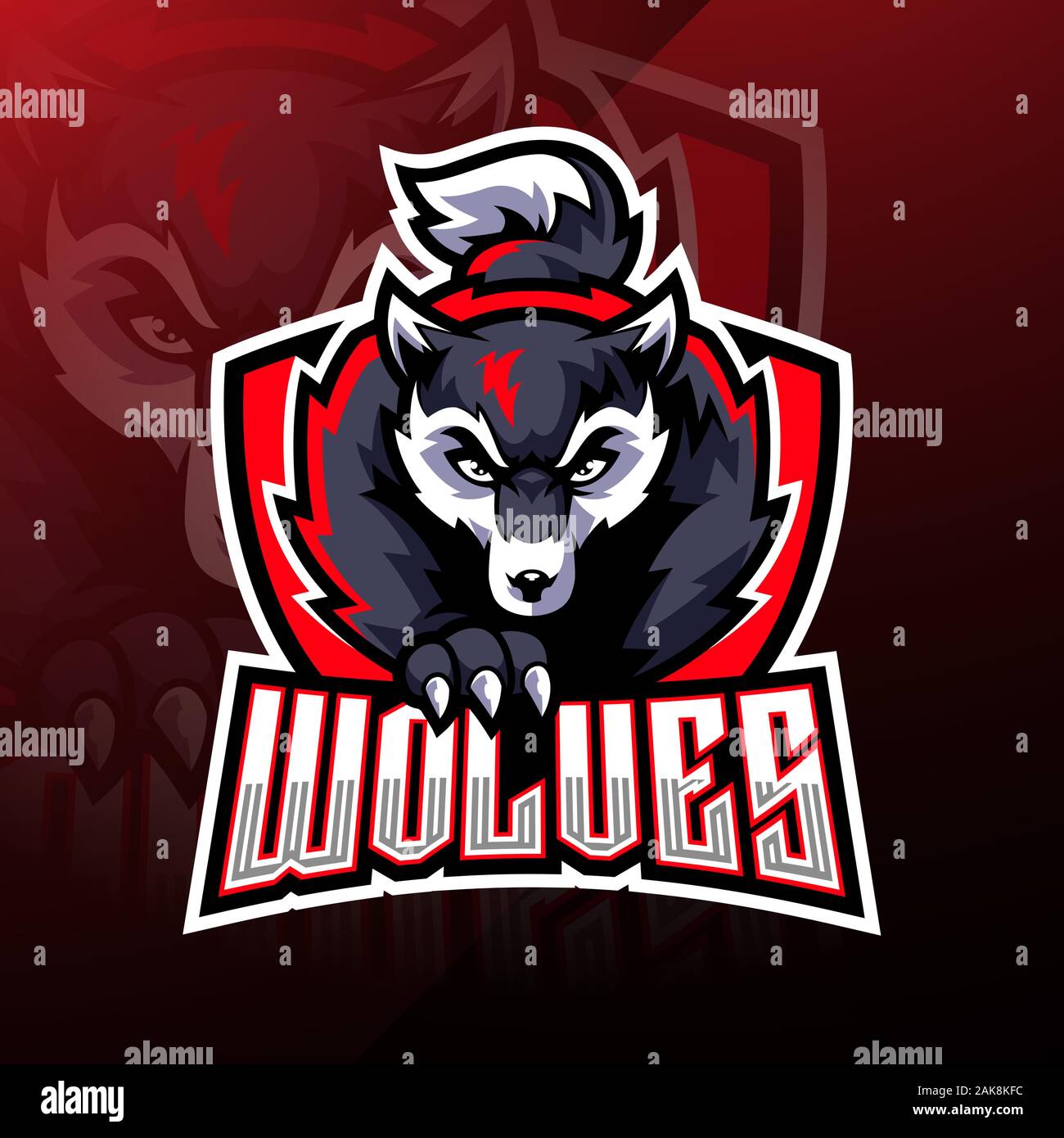 Wolf Esport Mascot Logo Design Stock Vector Image And Art Alamy