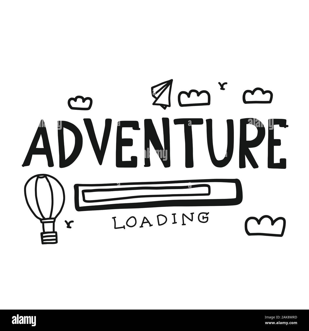 Adventure loading word lettering doodle style Stock Vector Image & Art -  Alamy