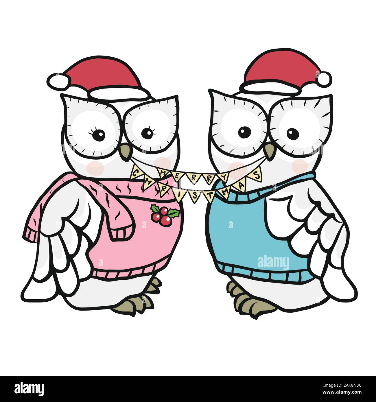 Owl couple Merry Christmas cartoon vector illustration Stock Vector Image & Art - Alamy Owl couple Merry Christmas cartoon vector illustration Stock Vector Image & Art - Alamy