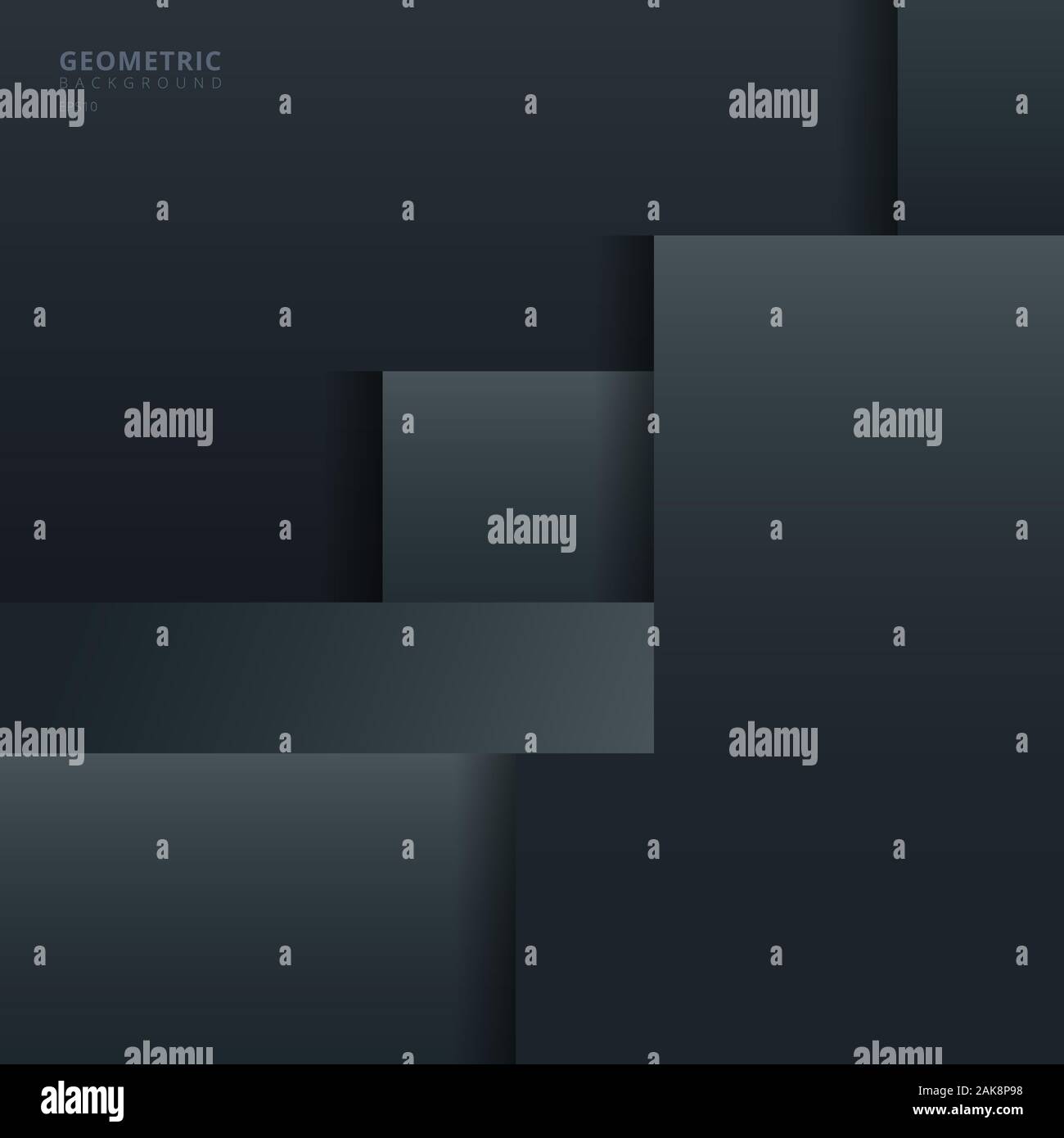 Abstract background black and gray geometric square overlapping with ...