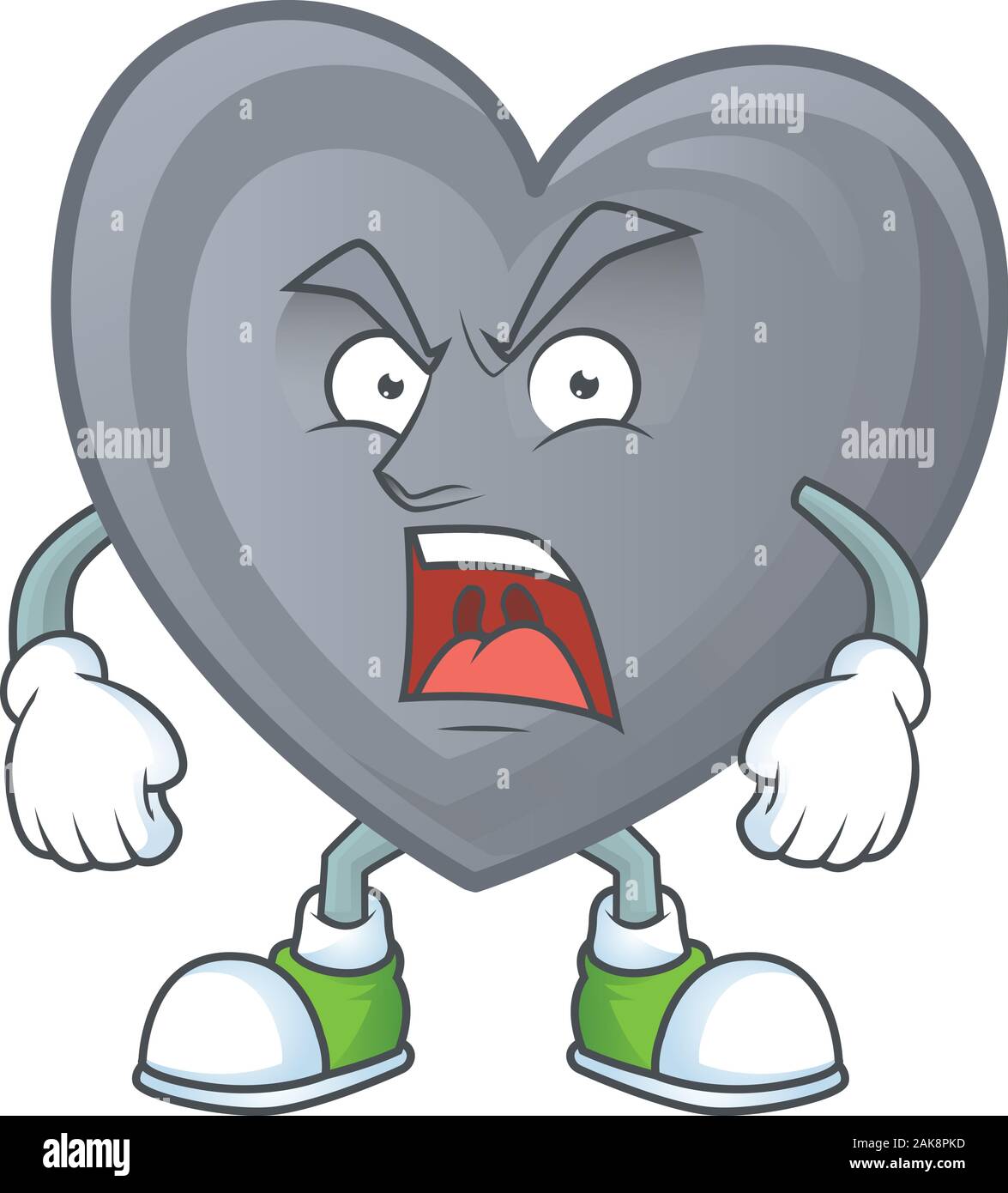Grey love cartoon character design having angry face Stock Vector Image &  Art - Alamy