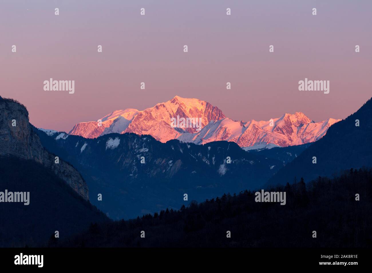 Mont Blanc at sunset Stock Photo - Alamy