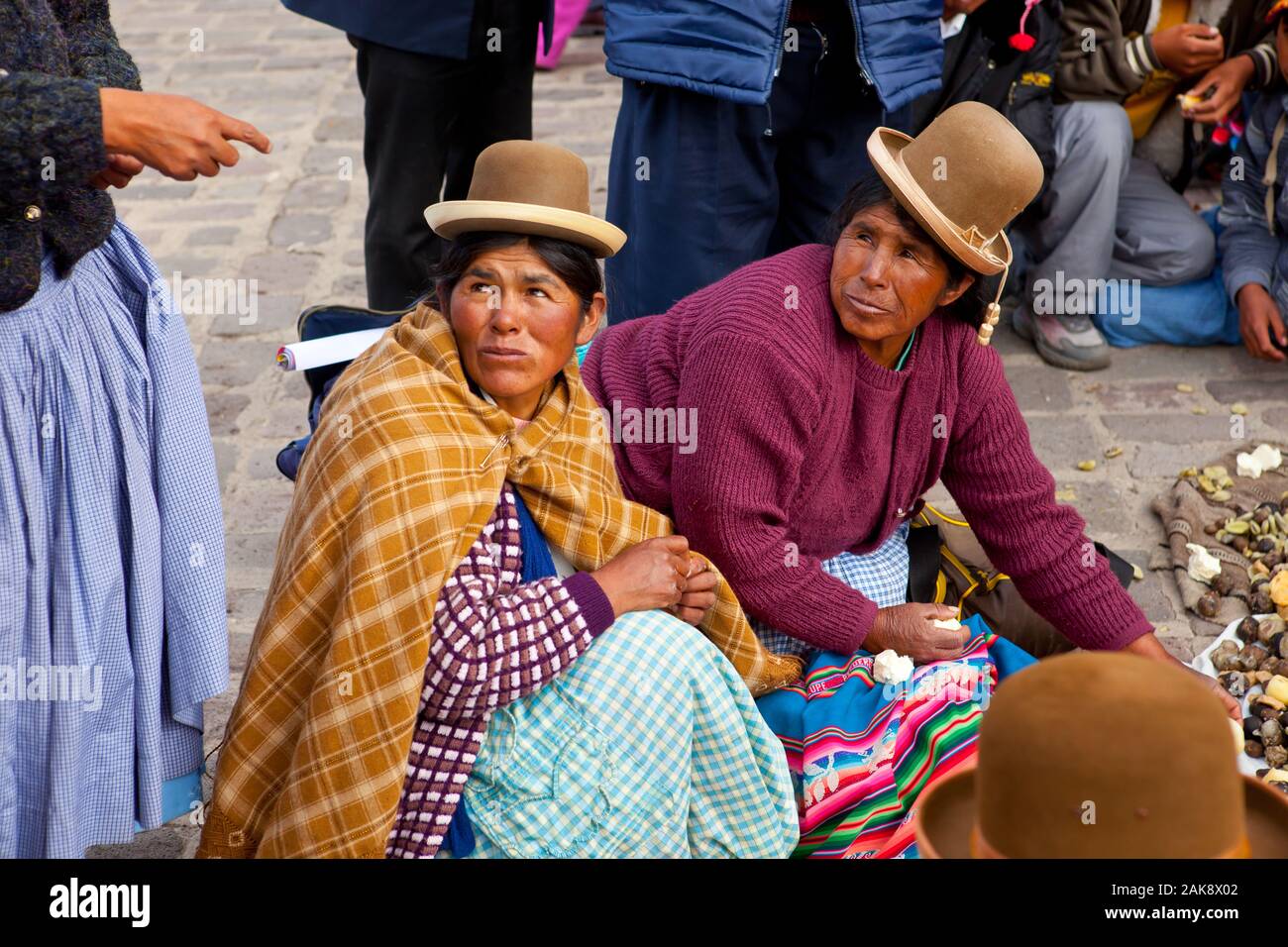 People at the central square of Puno (Peru) demonstrating Stock Photo -  Alamy