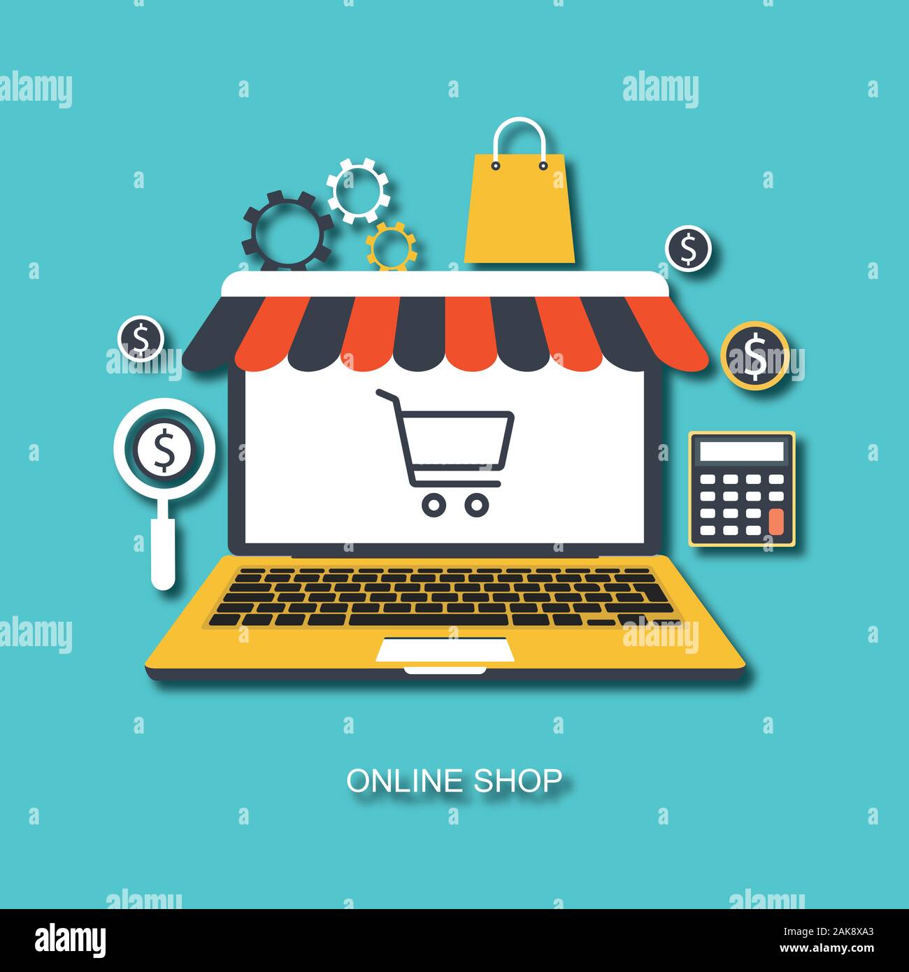 Online payment concept. Laptop with electronic invoice. stock ...