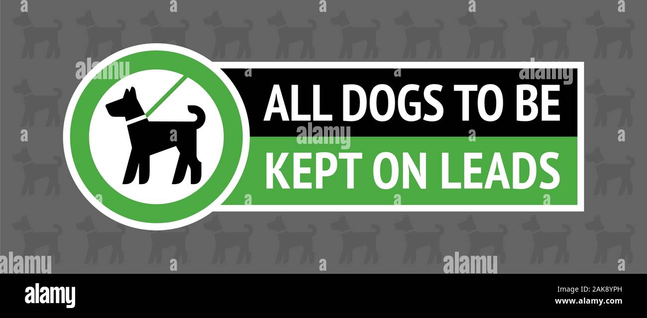 Dogs Allowed only on a lead, modern sticker for city design Stock Vector