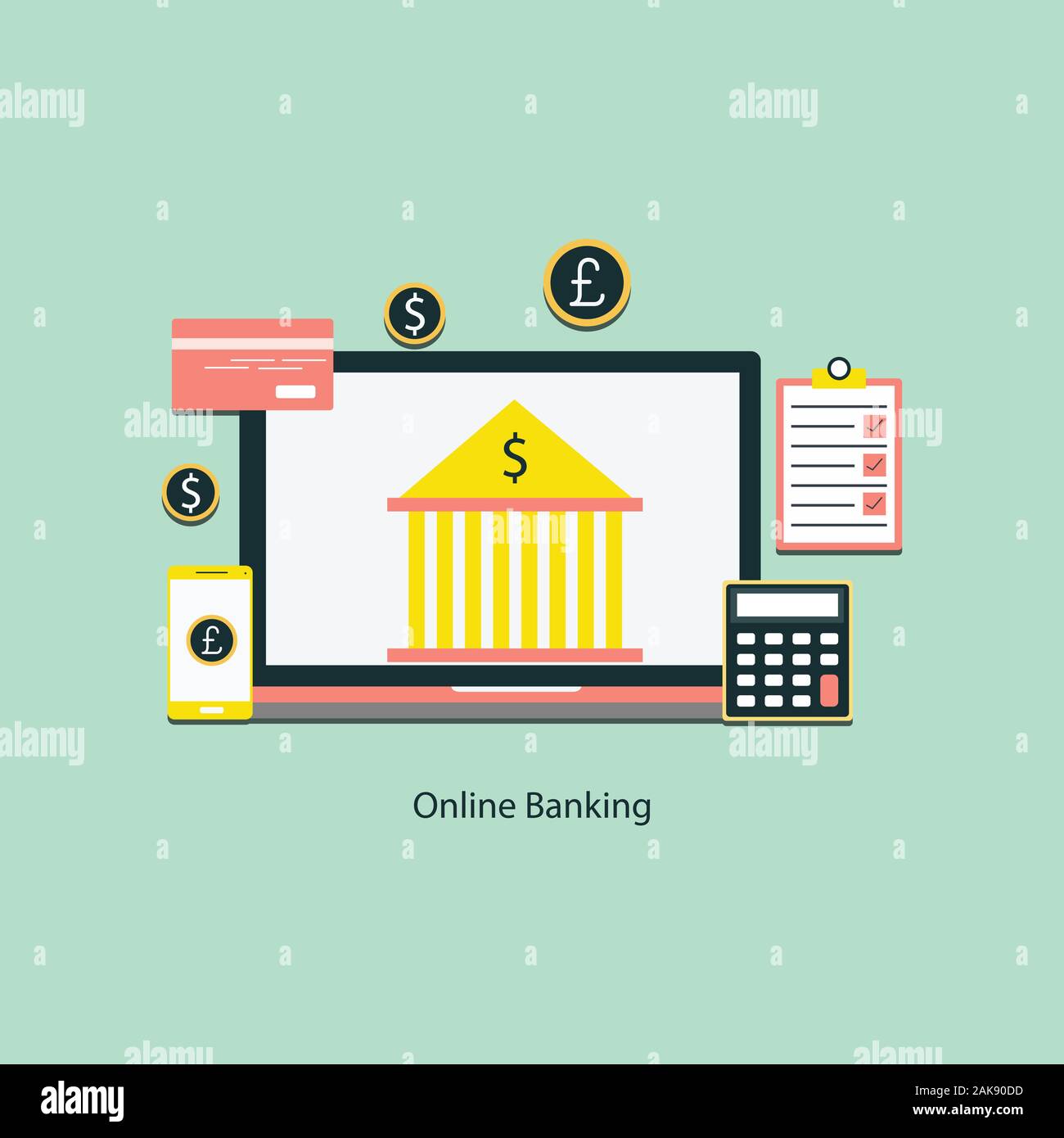 Online payment concept. Laptop with electronic invoice. stock ...