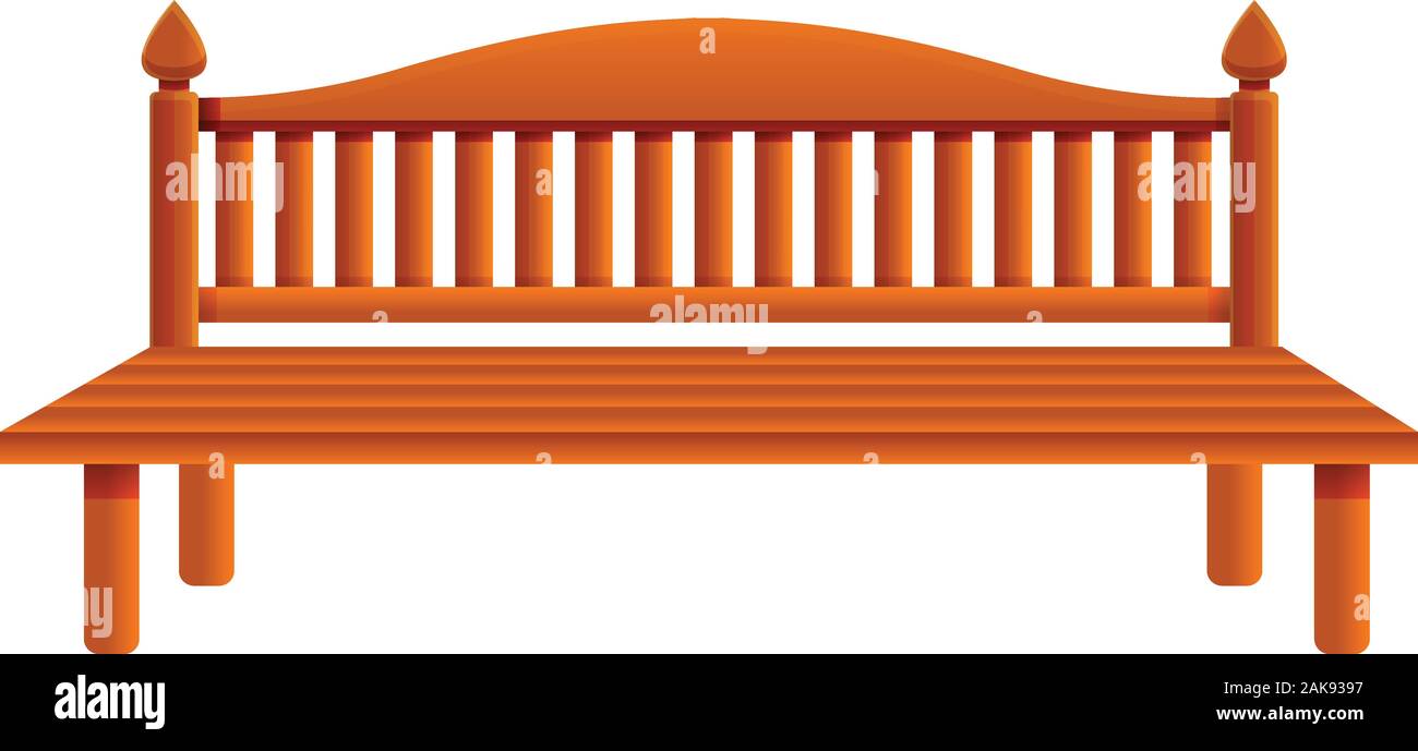 Street bench icon. Cartoon of street bench vector icon for web design