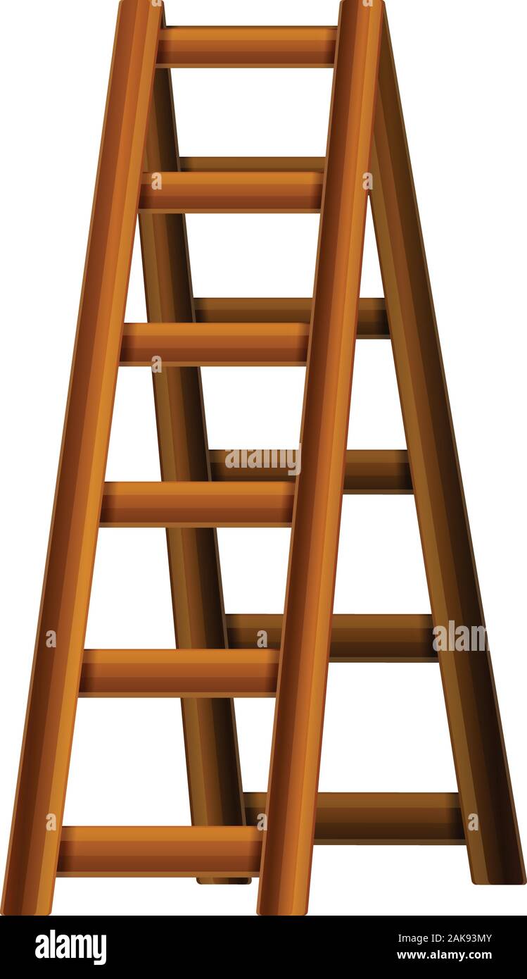 Wood ladder icon. Cartoon of wood ladder vector icon for web design  isolated on white background Stock Vector Image & Art - Alamy