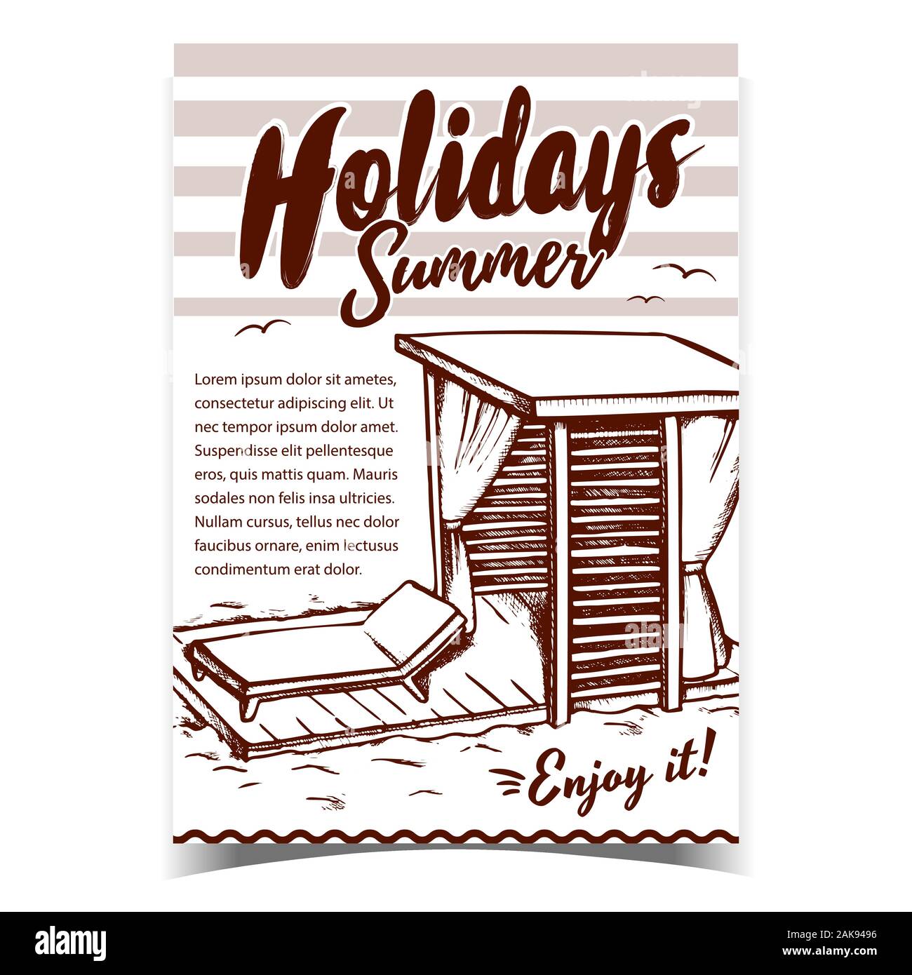 Holidays Summer Beach Advertising Poster Vector Stock Vector Image