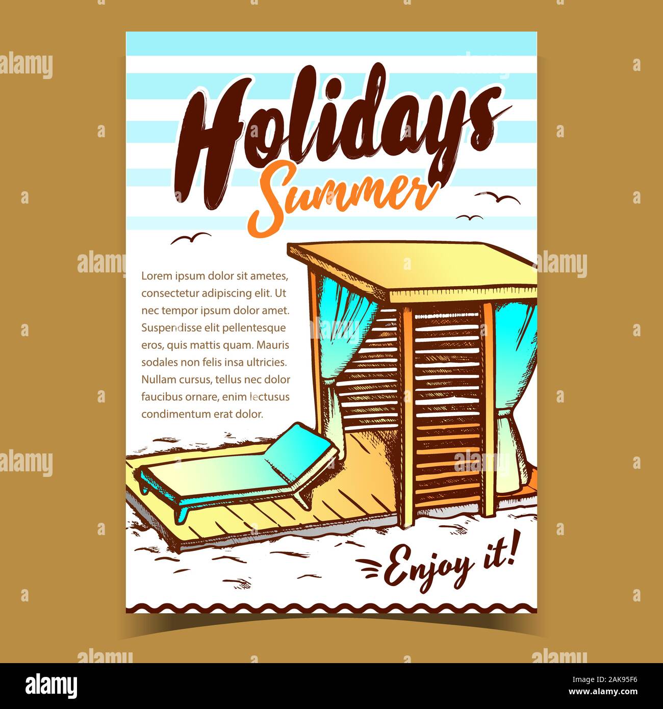 Holidays Summer Beach Advertising Poster Vector Stock Vector Image & Art Alamy