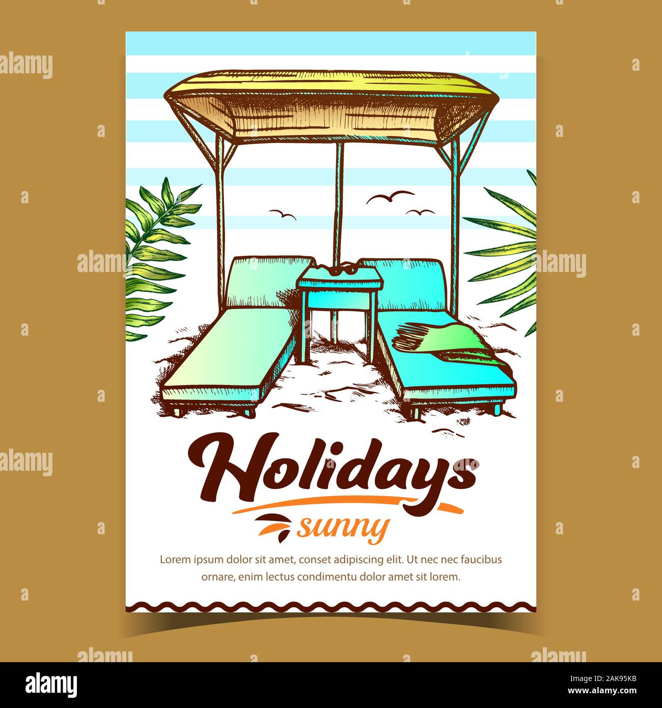 Holiday Sunny Beach Advertising Banner Vector Stock Vector Image & Art ...