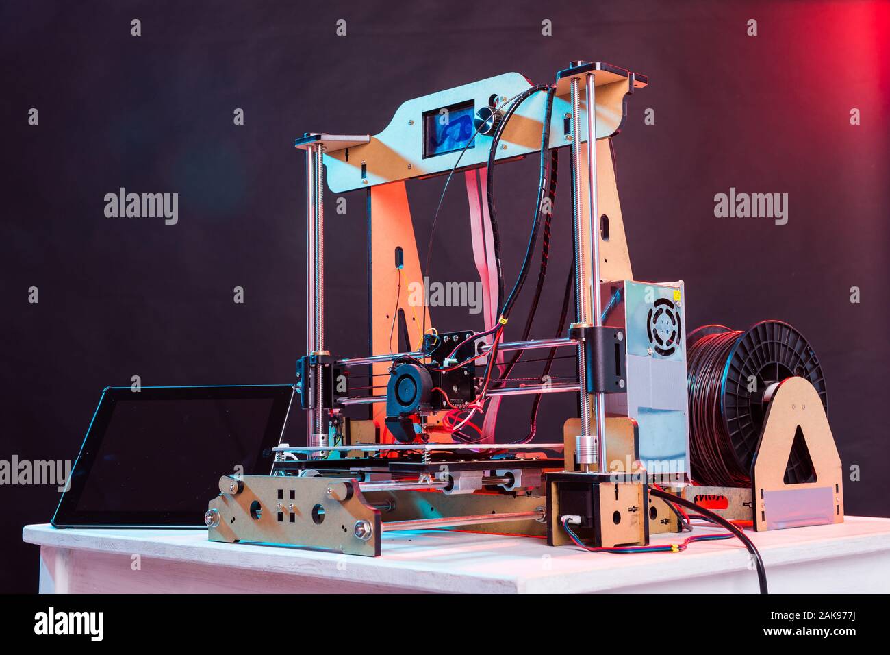 Electronic Three Dimensional Plastic Printer During Work In School 