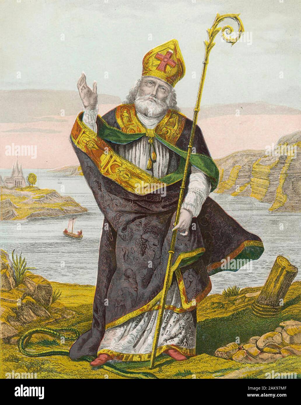ST PATRICK in a 19th century illustration Stock Photo