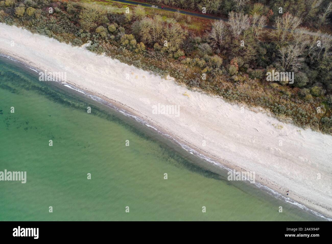 Ostsee, Ostsee-Strand, Küstenlandschaft bei Barendorf zwischen Priwall und Boltenhagen, Küste, Strand, Mecklenburg-Vorpommern, Deutschland, Baltic Sea Stock Photo