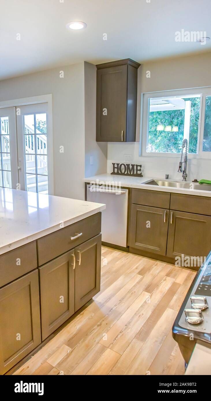 Vertical frame Kitchen from the kettle point of view Stock Photo - Alamy