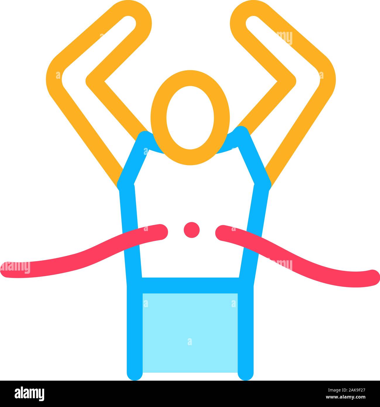 Runner Tearing Ribbon Icon Vector Outline Illustration Stock Vector ...