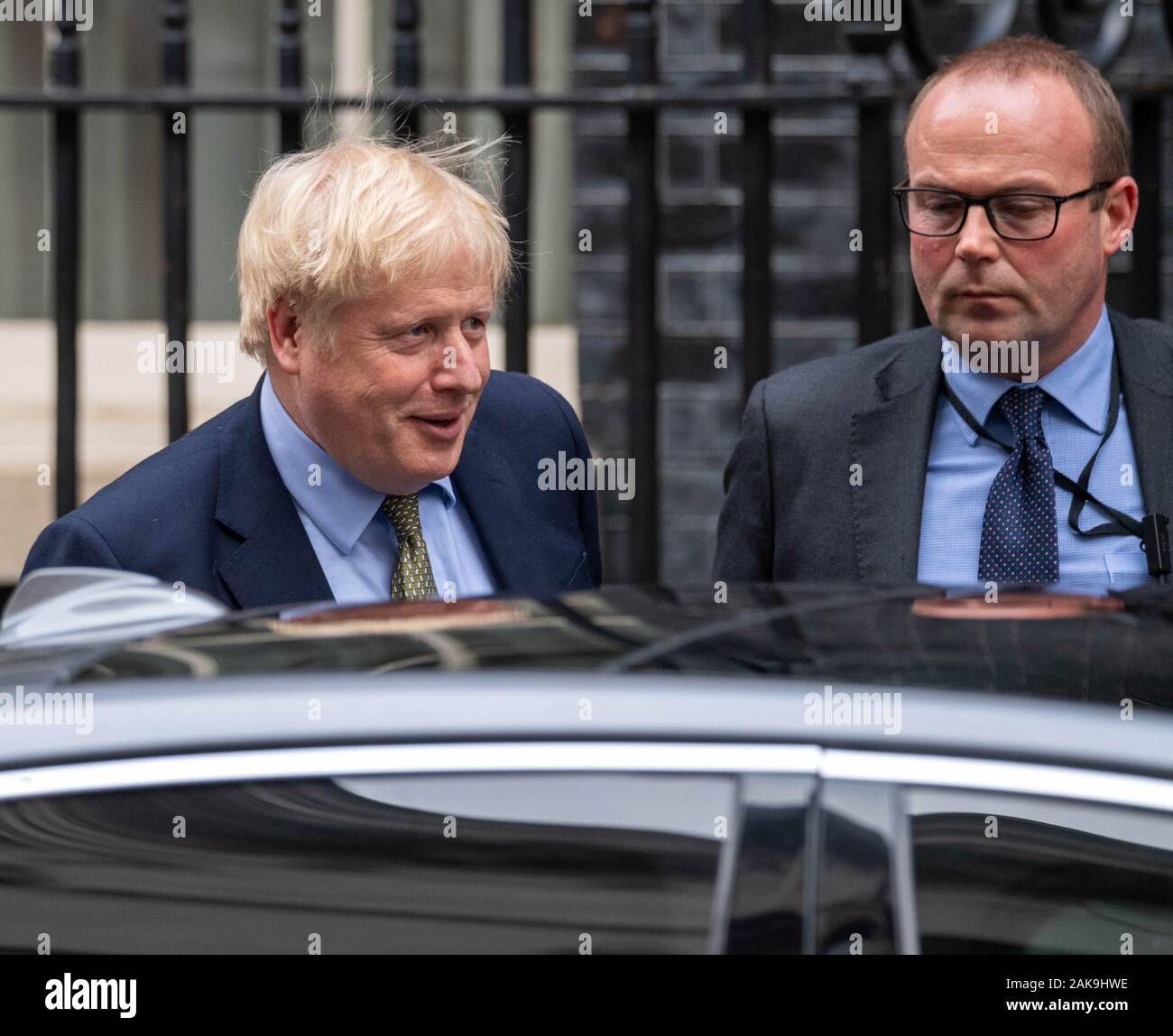 London UK 8th January 2020,  Boris Johnson MP PC Prime Minister leaves 10 Downing Street for Prime Ministers Question time, London Credit Ian Davidson/Alamy Live News Stock Photo
