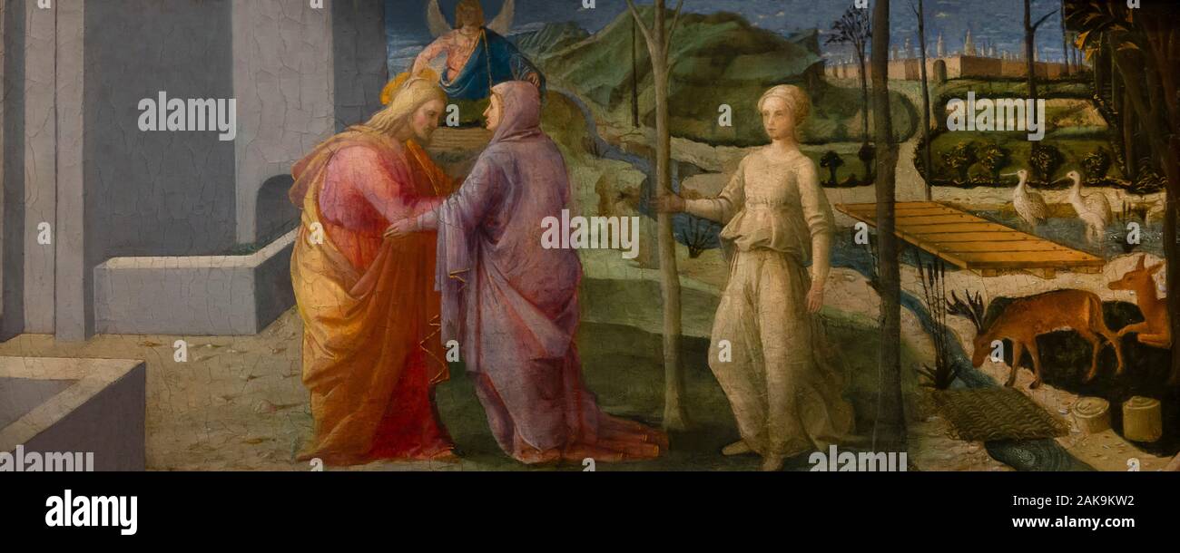 The Meeting at the Golden Gate, Fra Filippo Lippi, circa 1440-1445, Stock Photo