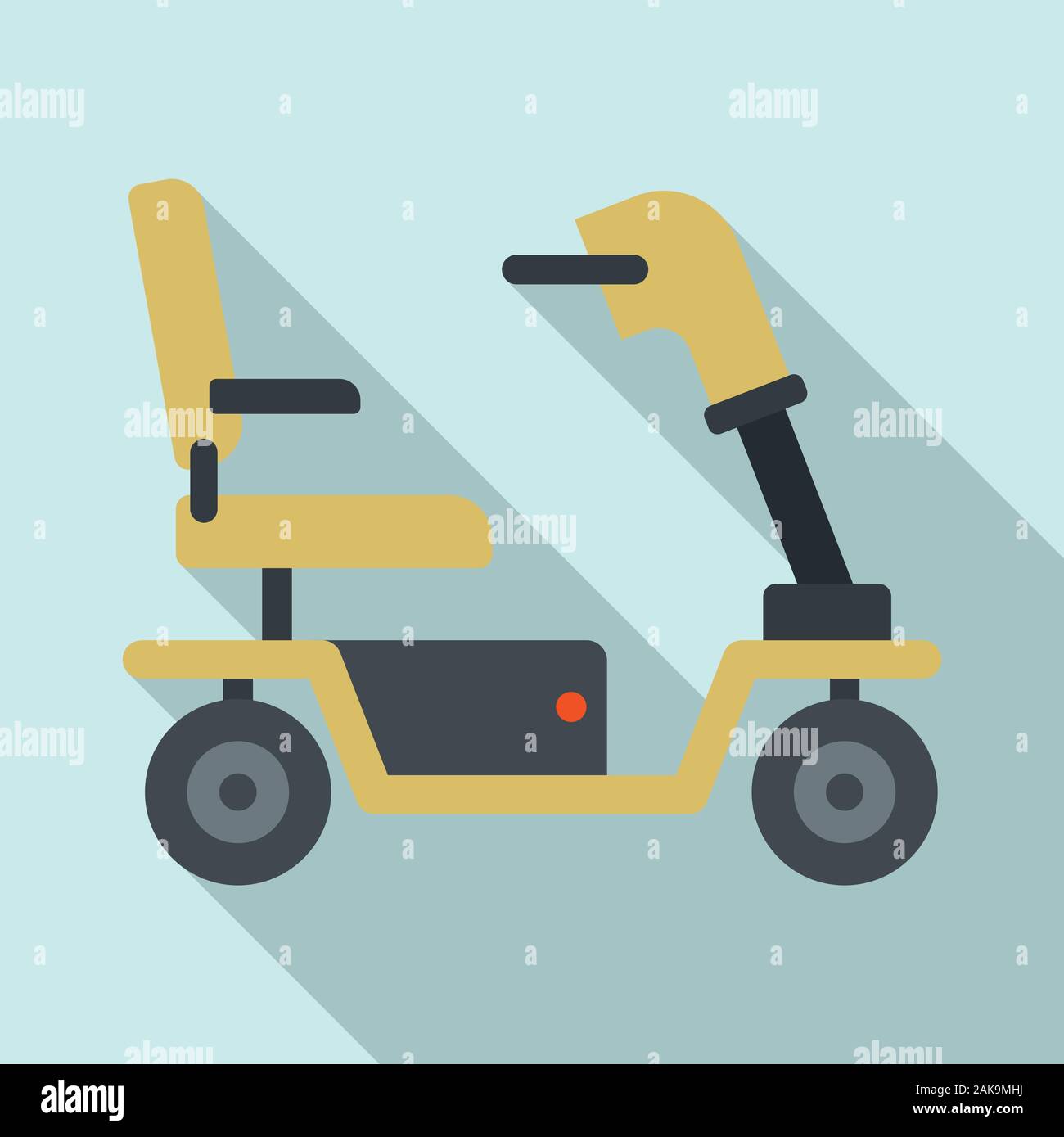 Motorized wheelchair icon. Flat illustration of motorized wheelchair